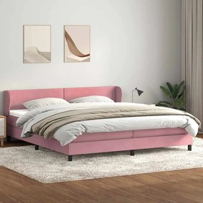 Cama com molas/colchões 180x220 cm veludo rosa
