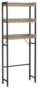 Prateleira para vaso sanitário VASAGLE, prateleira para banheiro, prateleira para máquina de lavar com 3 prateleiras abertas, economiza espaço, fácil montagem, design industrial, cinza-preto BTS002B02