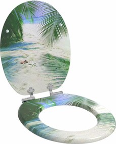 vidaXL Assento de Sanitário com Fechamento Suave Verde 44 x 38 cm