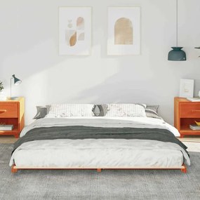 Estrutura de cama de chão Castanho-mel 180 x 220 cm