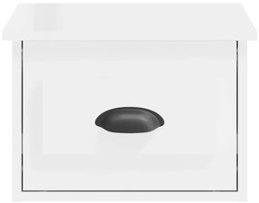 Mesas de cabeceira parede 2 pcs 41,5x36x28 cm branco brilhante