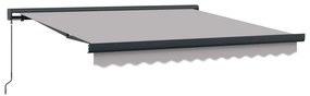vidaXL Toldo Retrátil Cinzento-claro 350 x 250 cm Tecido e Metal