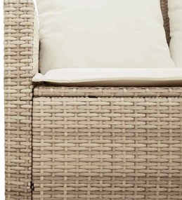 6 pcs conjunto de sofás p/ jardim com almofadões vime PE bege