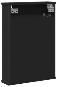 Armário casa banho c/ espelho 42x12x60 cm deriv. madeira preto