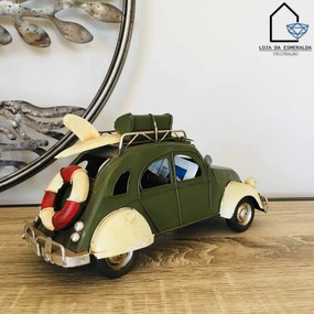 Carrinho Decorativo | Verde &amp; Creme | 25x10x13CM