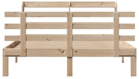 Estrutura cama c/ cabeceira 140x190 cm pinho maciço