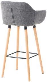 Banco de bar Grant em tecido e com estrutura de Cor Natural 55 x 99 x 46 cm Cinzento