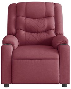Poltrona reclinável de massagens elétrica tecido vermelho tinto
