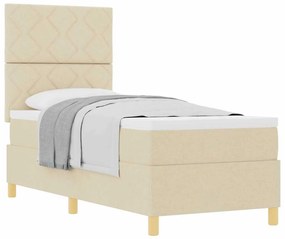 Cama Box com Colchão Creme 80x200 cm Tecido