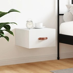 vidaXL Mesa de cabeceira montagem na parede 35x35x20 cm branco