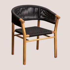 Cadeira de jardim com braços em madeira Tenay Classic Preto - Sklum