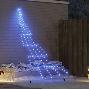 vidaXL Árvore de Natal LED com Estacas para o Solo Azul 300 cm Metal