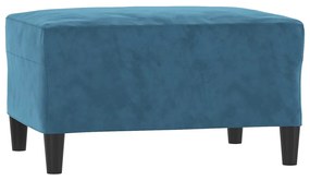 4 pcs conjunto de sofás com almofadas veludo azul