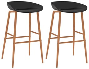 vidaXL Cadeiras de bar 2 pcs preto