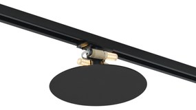 Plafon moderno preto para sistema de calha monofásico 2-luzes - Iconic Pulley