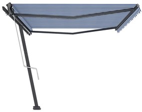 Toldo automático independente 500x350 cm azul e branco