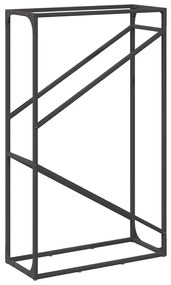 Suporte para lenha 60x25x100 cm aço laminado a frio preto