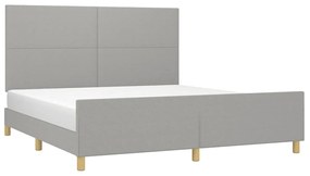 Estrutura de cama sem colchão 160x200 cm tecido cinzento-claro