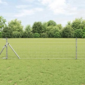 vidaXL Cerca Euro com 7 Posts 0,8x10 m Aço Galvanizado