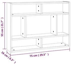 Estante 75x16x55 cm derivados de madeira cinzento sonoma