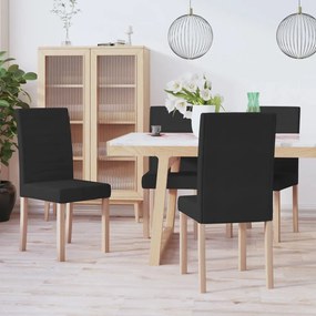 vidaXL Cadeiras de jantar 4 pcs tecido preto
