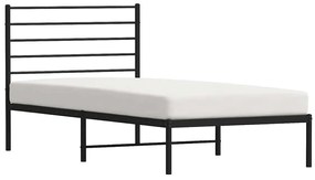 Estrutura de cama com cabeceira 100x190 cm metal preto