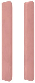 Cabeceira cama c/ abas veludo 203x16x118/128 cm rosa