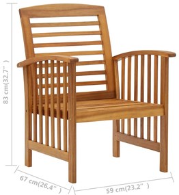 Cadeiras de jardim 2 pcs madeira acácia maciça