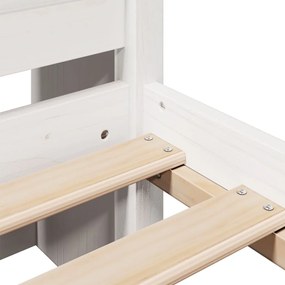 Cama com estante sem colchão 160x200 cm pinho maciço branco