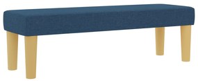 Cama Box Spring com Colchão &amp; Banco Azul 120x200 cm Tecido