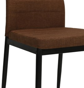 Cadeiras de jantar 4 pcs tecido castanho