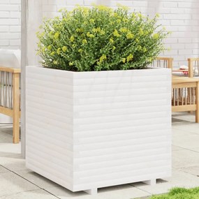 Vaso/floreira de jardim 70x70x72,5 cm pinho maciço branco