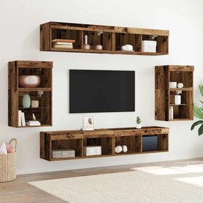 Prateleira flutuante vidaXL 2 pcs Madeira antiga 40x28.5x40 cm Madeira engenheirada