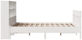 Cama sem colchão 160x200 cm madeira de pinho maciça branco
