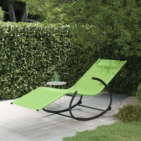 vidaXL Espreguiçadeira baloiço aço e textilene verde