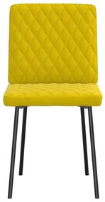 Cadeiras de jantar 6 pcs veludo amarelo