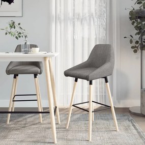 vidaXL Bancos de bar 2 pcs tecido cinzento-claro