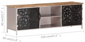Móvel de TV 120x30x40 cm madeira de mangueira áspera