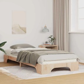 Estrutura de cama de chão Castanho 80 x 210 cm madeira