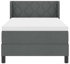 Cama Box com Colchão – Cinza Escuro – 90 x 190 cm – Tecido