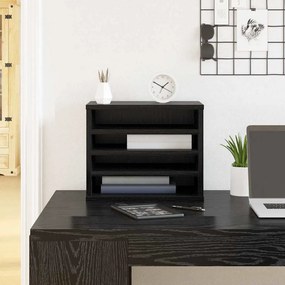vidaXL Organizador de Mesa Carvalho Preto 36x26x29,5 cm Madeira Derivada
