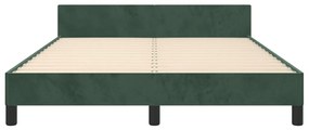 Estrutura de cama sem colchão 140x190 cm veludo verde-escuro