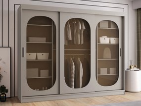 Roupeiro Hartford 522, Caxemira, 200x250x62cm, 221 kg, Portas para roupeiro: Deslizante, Número de prateleiras: 5, Número de prateleiras: 5