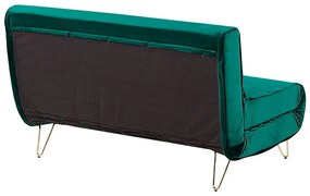 Conjunto de sofás-cama com 3 lugares em veludo verde escuro VESTFOLD Beliani