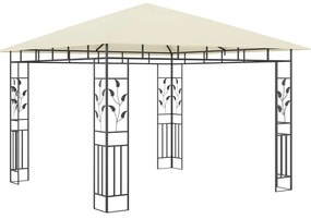 Gazebo com rede mosquiteira 3x3x2,73 m 180 g/m² creme