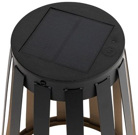 Candeeiro de mesa de exterior preto c/ LED regulável 3 níveis solar e carregável - Penny Moderno