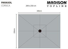Madison Guarda-sol Corsica 200x250 cm cinzento-acastanhado