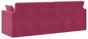 Sofá-Camas 2 em 1 Vermelho Vinho 213x144x60 cm Veludo