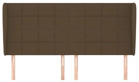 Cabeceira cama c/ abas tecido 203x23x118/128 cm castanho-escuro