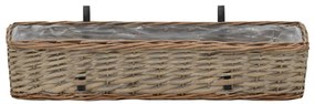 Floreira de varanda 2 pcs 80 cm vime com forro em PE